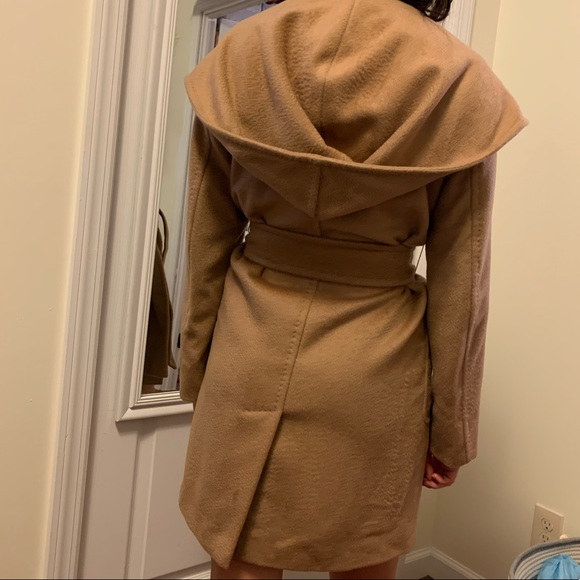 MaxMara Rialto Camel Hair Belted Short Hooded Coat - Picture 4 of 8